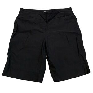 Hilary Radley Black Mid-Rise Bermuda Shorts Size 8 Stretch Rayon Blend